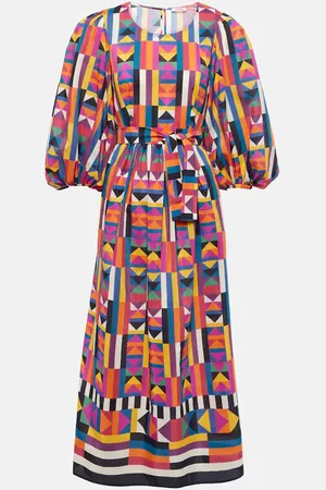 ERES Multiple printed cotton and silk midi dress