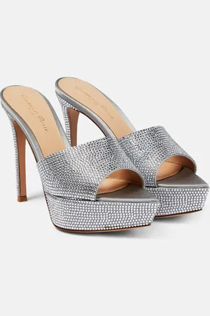 Gianvito Rossi Crystal-embellished platform sandals