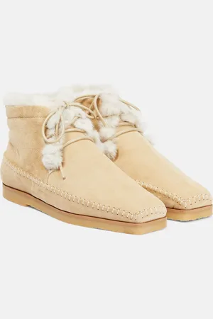 Totême Suede and faux shearling ankle boots