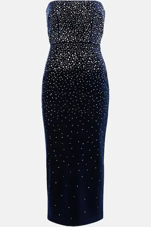 ALEX PERRY Embellished velvet midi dress