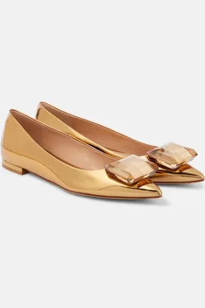Gianvito Rossi Jaipur metallic leather ballet flats