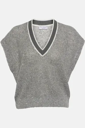 Brunello Cucinelli Linen-blend sweater vest