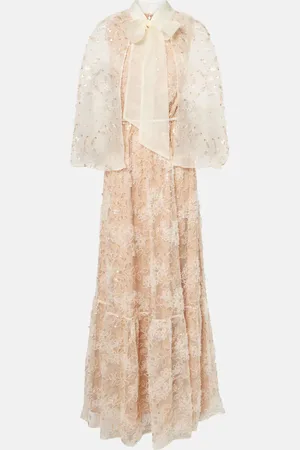Self-Portrait Embroidered caped gown