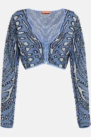 Altuzarra Damisi jacquard knit cropped cardigan