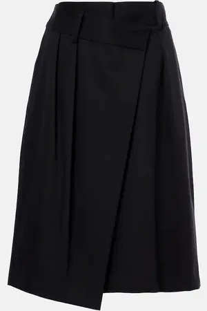 Loewe Wrap cotton and silk midi skirt