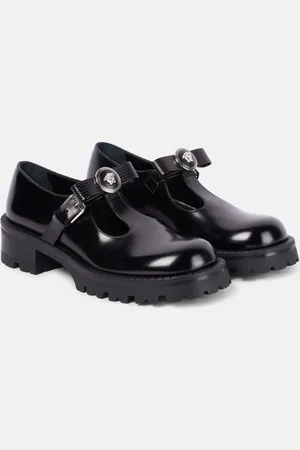 VERSACE Gianni Ribbon leather flats