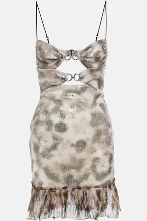 Nensi Dojaka Sequin-embellished cutout minidress