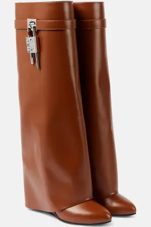 Givenchy Shark Lock leather knee-high boots