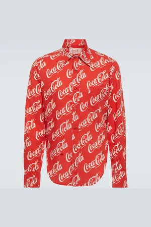 ERL X Coca-ColaÂ® printed cotton and linen shirt
