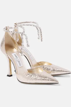 Jimmy Choo Stevie 100 embellished faux leather pumps