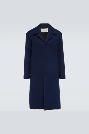 Ami Single-breasted wool blend coat