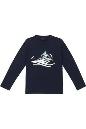 Il gufo Printed cotton jersey top