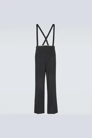VISVIM Tupper wool and linen pants with suspenders