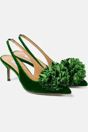 Aquazzura Couturier Sling 65 velvet slingback pumps