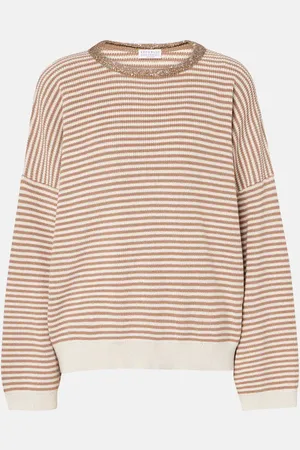 Brunello Cucinelli Monili striped cotton sweater