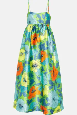 ALÉMAIS Floral satin midi dress