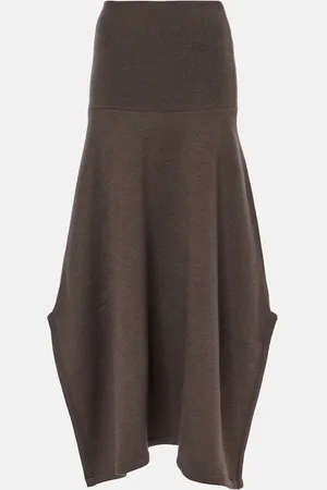 LEMAIRE Wool and cotton midi skirt