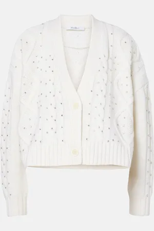 Max Mara Musica cable-knit wool and cashmere cardigan