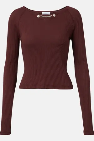 Alexander McQueen Chain-detail cotton jersey top