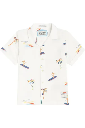 Scotch&Soda Printed cotton bowling shirt