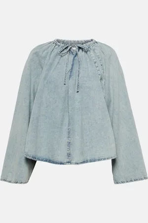 Frame Cotton and linen denim top
