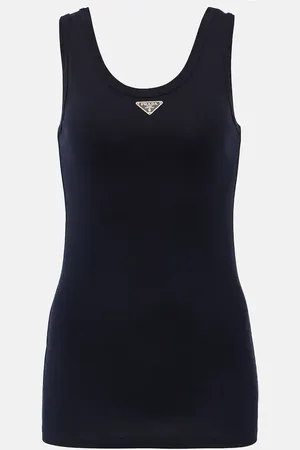 Prada Logo cotton jersey tank top