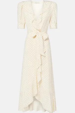 Alessandra Rich Polka dot silk wrap dress