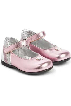 MONNALISA Baby metallic leather ballet flats