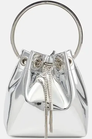 Jimmy Choo Bon Bon mirrored faux leather bucket bag