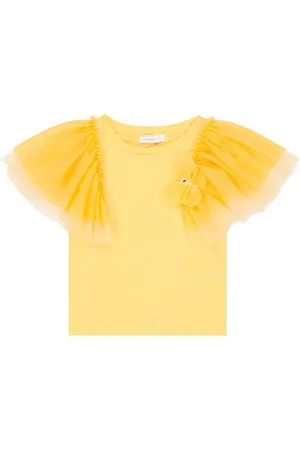 MONNALISA Tulle cotton T-shirt