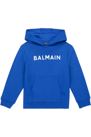 Balmain Logo cotton jersey hoodie