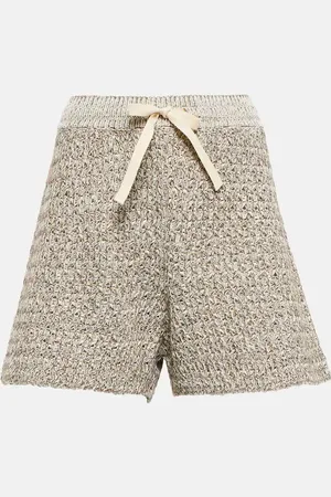 Jil Sander Open-knit cotton-blend shorts