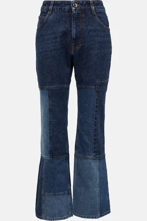 Chloé Patchwork cropped flared jeans