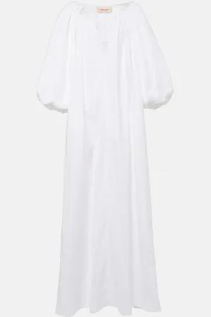 Adriana Degreas Puff-sleeve cotton maxi dress