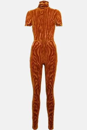 ALEX PERRY Benton devorÃ© zebra-print catsuit