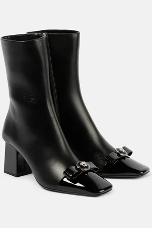 VERSACE Gianni Ribbon 70 leather ankle boots