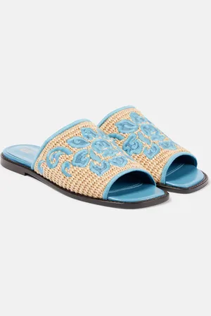Etro Leather espadrille slides