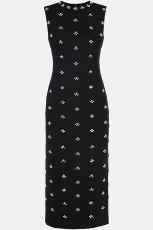 Oscar de la Renta Embellished wool-blend cocktail dress