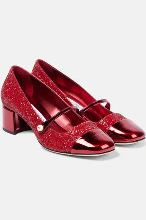 Jimmy Choo Elisa 45 glitter leather Mary Jane pumps