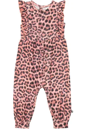 Molo Baby Fallon leopard-print cotton-blend playsuit