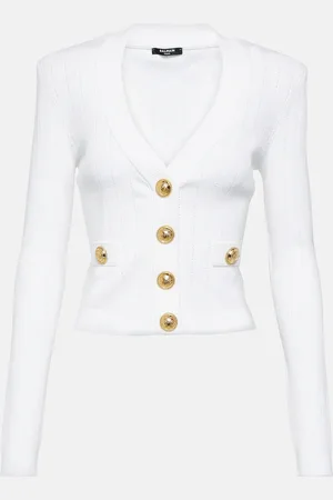 Balmain Ribbed-knit cardigan