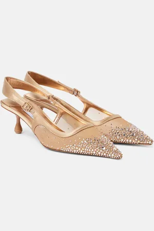 Jimmy Choo Amel 50 embellished mesh slingback pumps