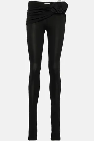 MAGDA BUTRYM Floral-appliquÃ© jersey leggings