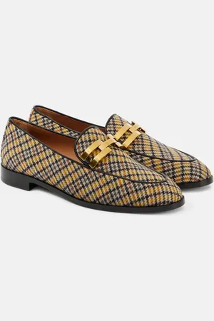 Aquazzura Brandi plaid loafers