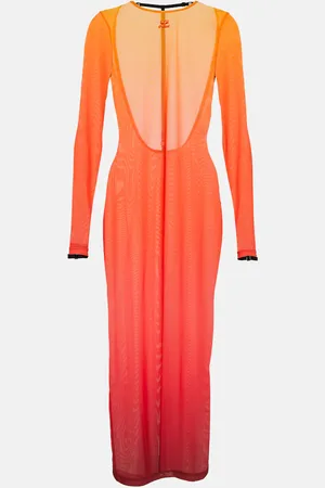 Courrèges Gradient semi-sheer midi dress
