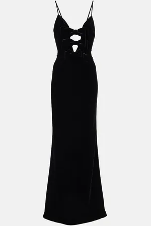 Alessandra Rich Bow-detail velvet gown