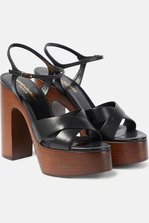 Saint Laurent Bianca 85 leather platform sandals