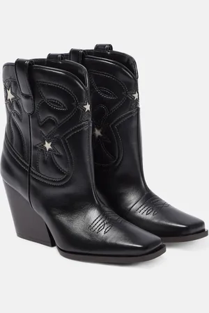 Stella McCartney Embroidered faux leather ankle boots
