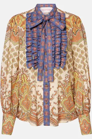 VALENTINO Voyage Imaginaire ruffled cotton shirt