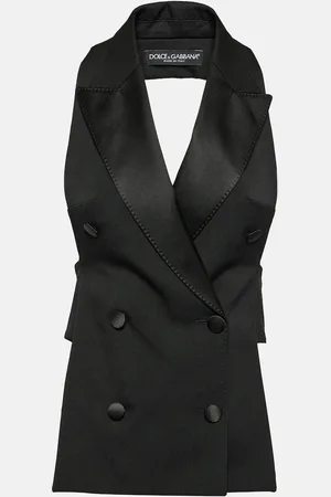 Dolce & Gabbana Double-breasted wool and silk-blend vest